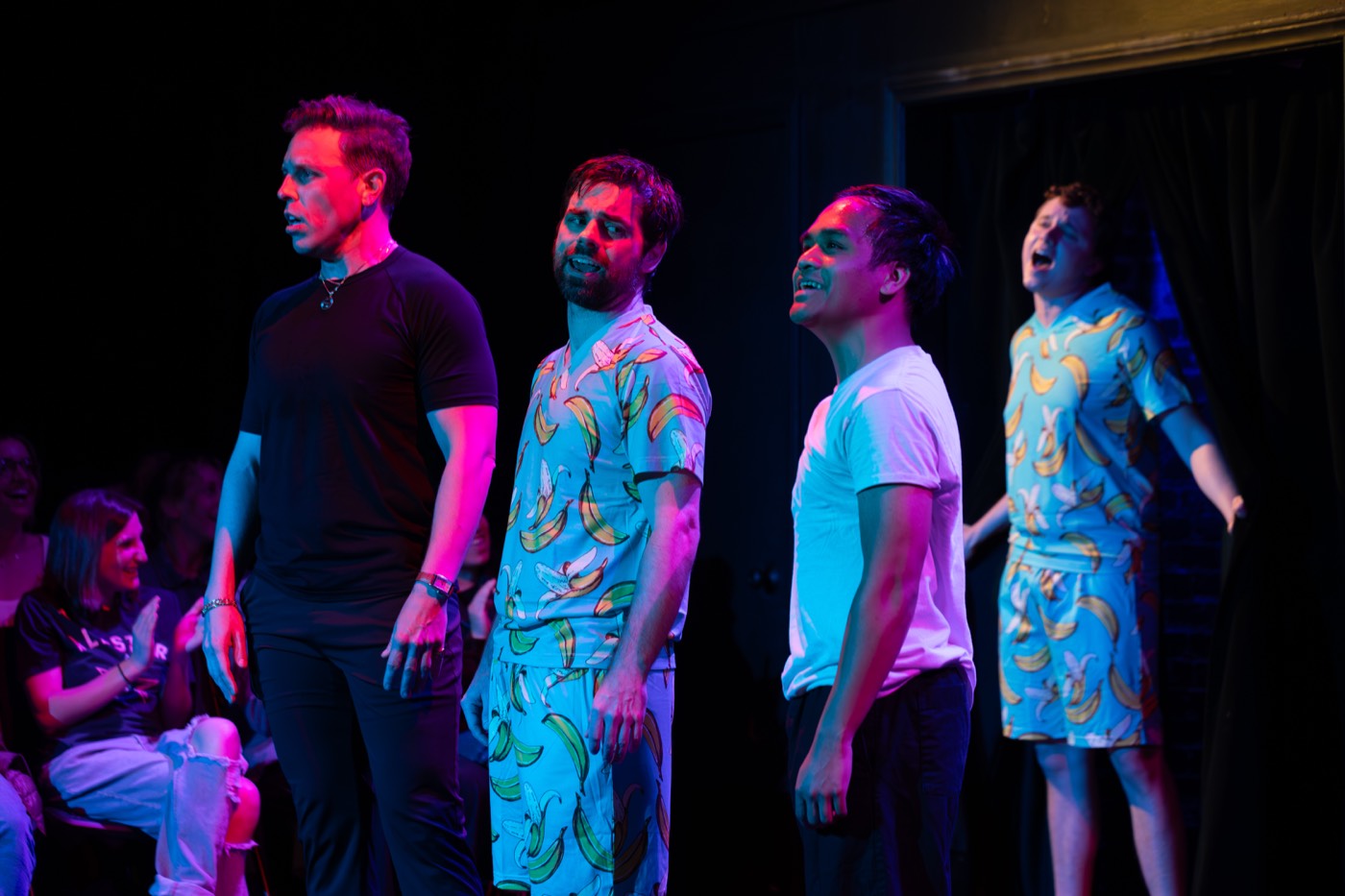 Full cast on stage during Heated Rivalry: The Musical Parody!